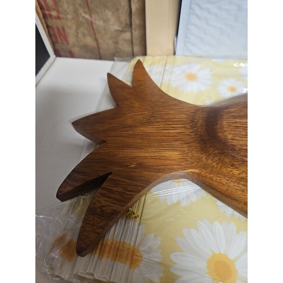 Vintage Teak Wood Pineapple Tray 16" Hawaiian Tropical Island Boho Retro Coastal - Picture 7 of 9